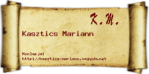 Kasztics Mariann névjegykártya